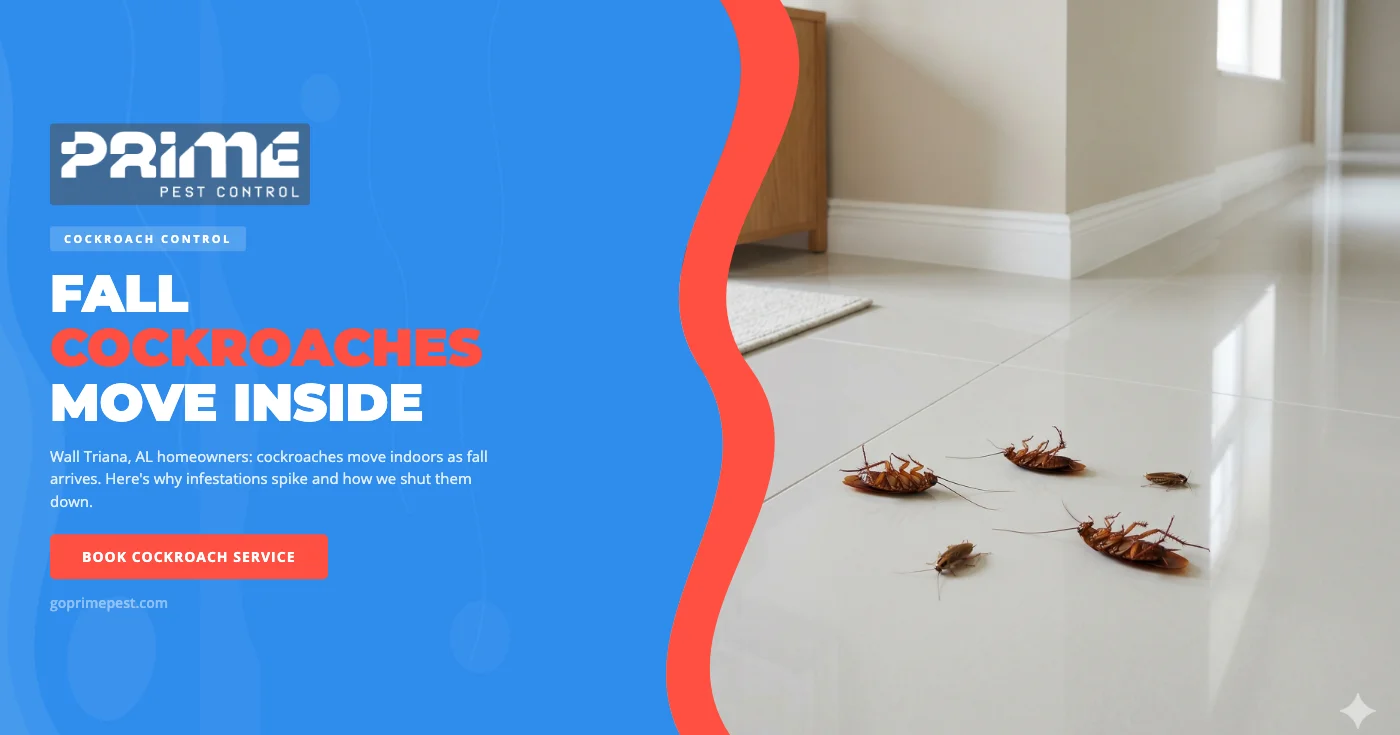 Why Cockroaches Move Into Wall Triana, AL Homes Every Fall — and How to Stop Them